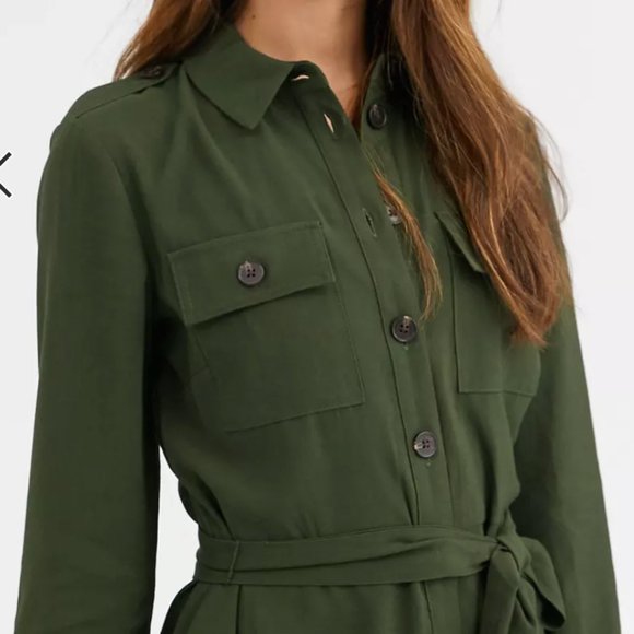 Warehouse Utility Midi Shirt Dress - Size 4 - Worn 2 times - Picture 3 of 4